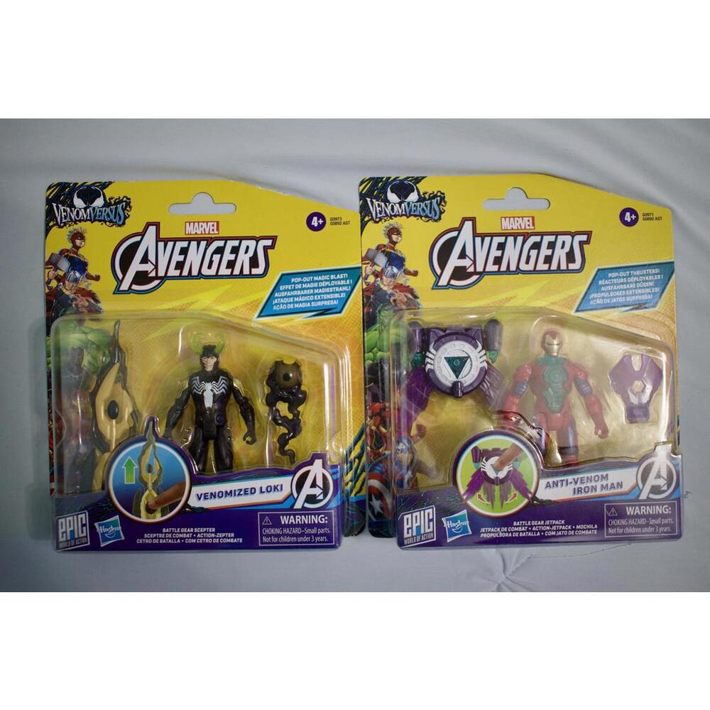 Marvel Avengers Venomized Loki & Anti-Venom Iron Man Action Figures Set